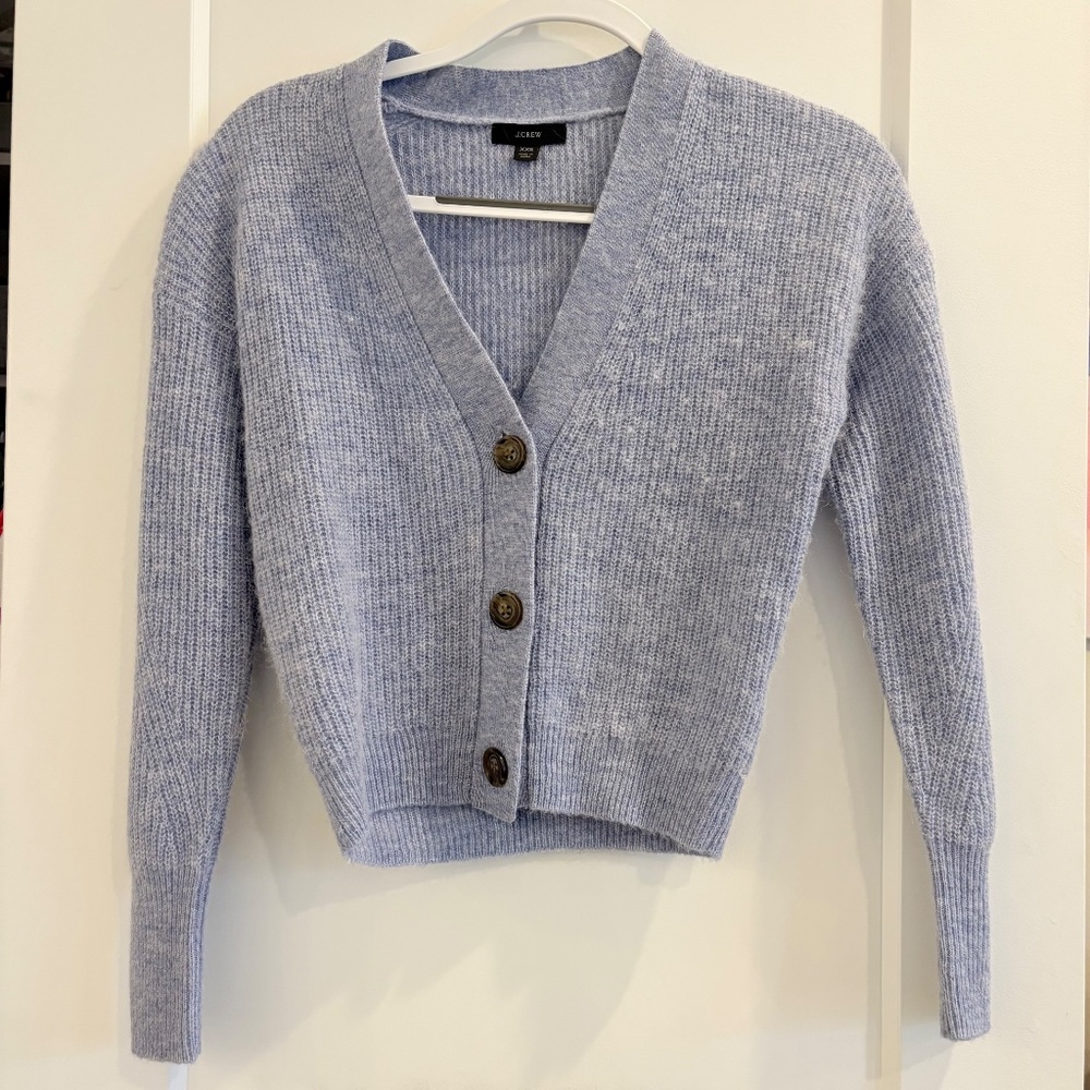 J.Crew Ribbed V-neck Cardigan Sweater